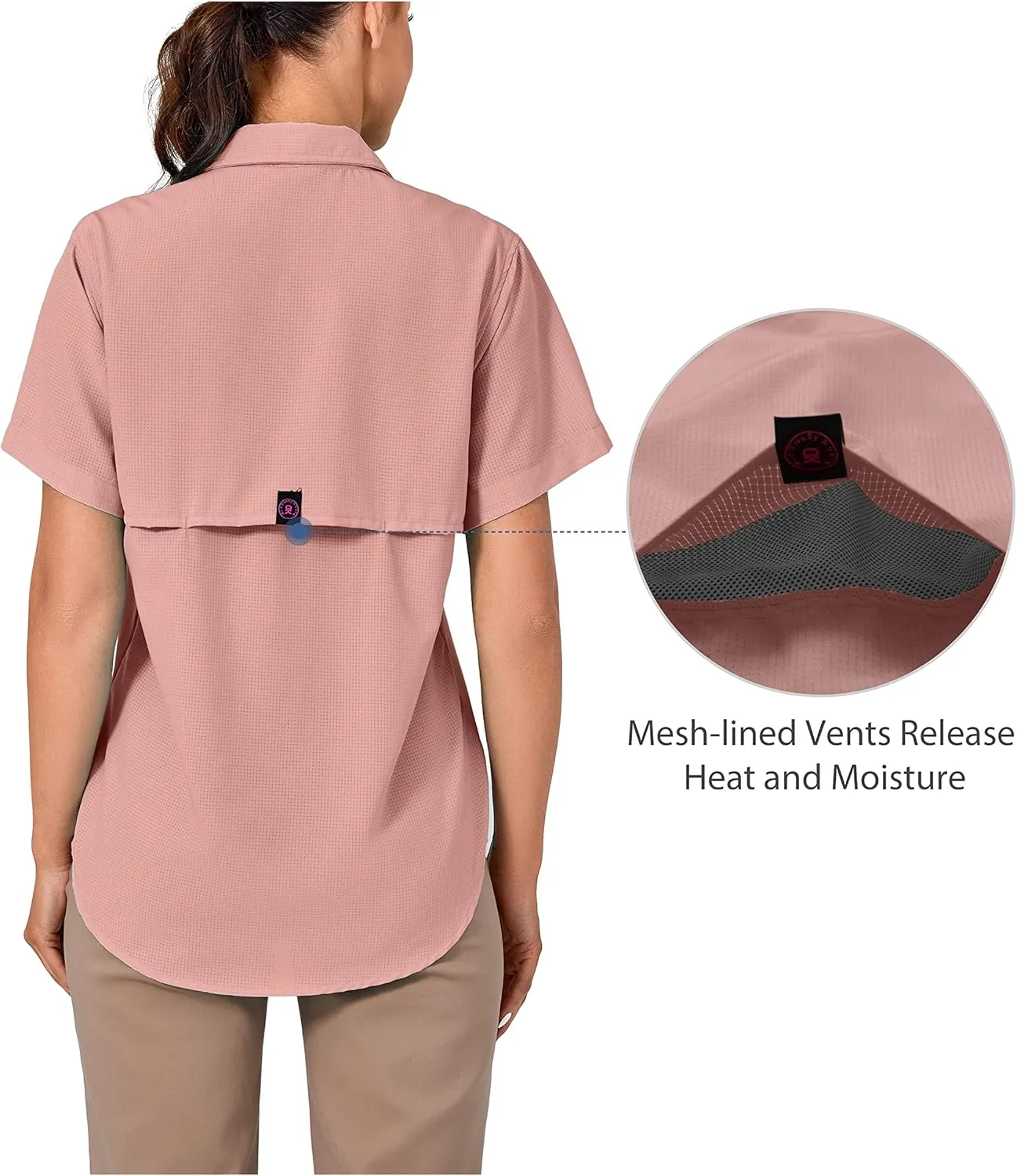Little Donkey Andy Women's UPF 50 UV Protection Shirt, Breathable Short Sleeve Fishing Hiking Shirts, Quick Dry