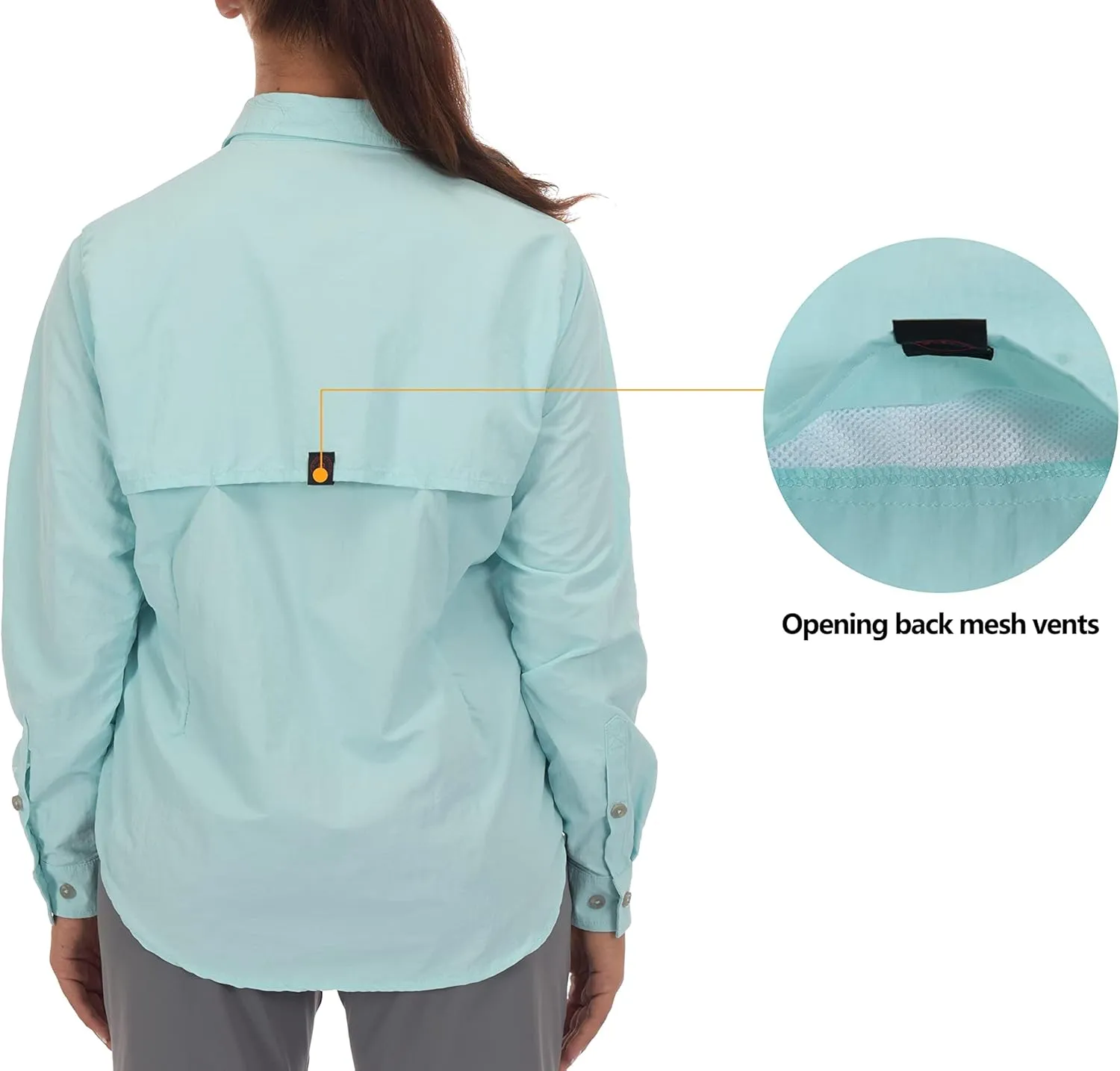 Little Donkey Andy Women's UPF 50  UV Protection Shirt, Long Sleeve Fishing Shirt, Breathable and Fast Dry