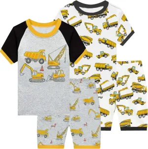 Little Hand Toddler Baby Boys Pajamas Monster Truck Summer Pjs Sleepwear Cotton Kids Short Sets Clothes