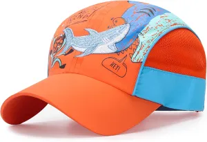 LLmoway Breathable Kids Sun Protection Ball Cap Quick Dry UPF50 Lightweight Mesh Sports Hats for Boys Summer Running Beach