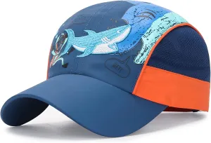 LLmoway Breathable Kids Sun Protection Ball Cap Quick Dry UPF50 Lightweight Mesh Sports Hats for Boys Summer Running Beach