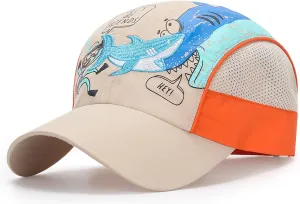 LLmoway Breathable Kids Sun Protection Ball Cap Quick Dry UPF50 Lightweight Mesh Sports Hats for Boys Summer Running Beach