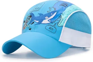 LLmoway Breathable Kids Sun Protection Ball Cap Quick Dry UPF50 Lightweight Mesh Sports Hats for Boys Summer Running Beach