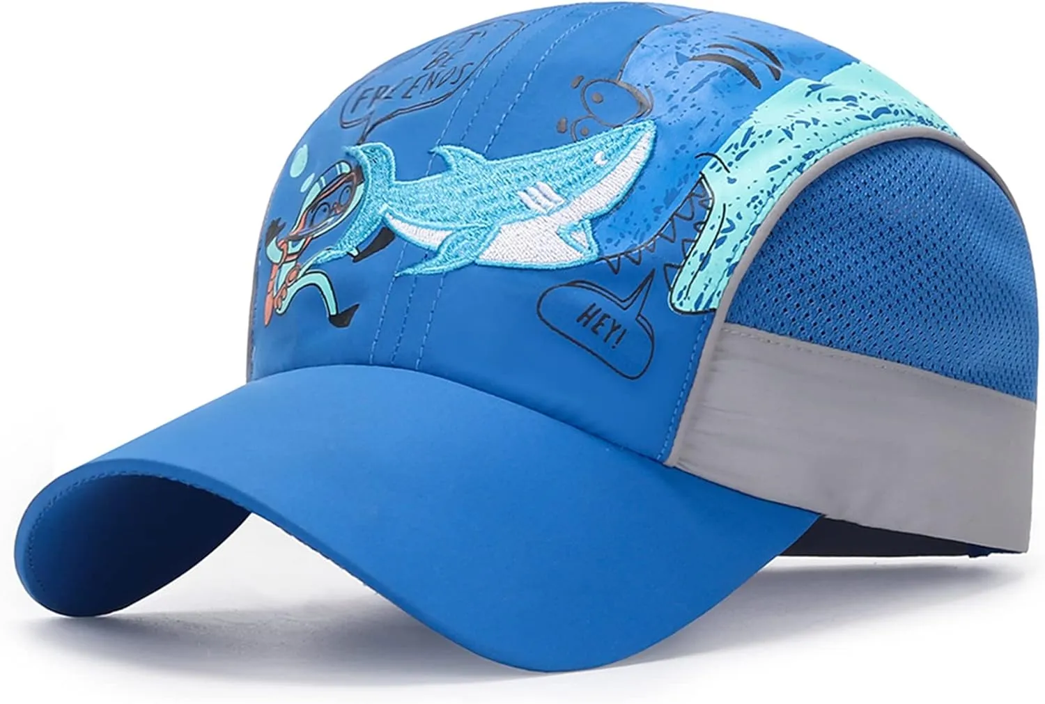 LLmoway Breathable Kids Sun Protection Ball Cap Quick Dry UPF50 Lightweight Mesh Sports Hats for Boys Summer Running Beach