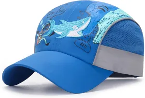 LLmoway Breathable Kids Sun Protection Ball Cap Quick Dry UPF50 Lightweight Mesh Sports Hats for Boys Summer Running Beach