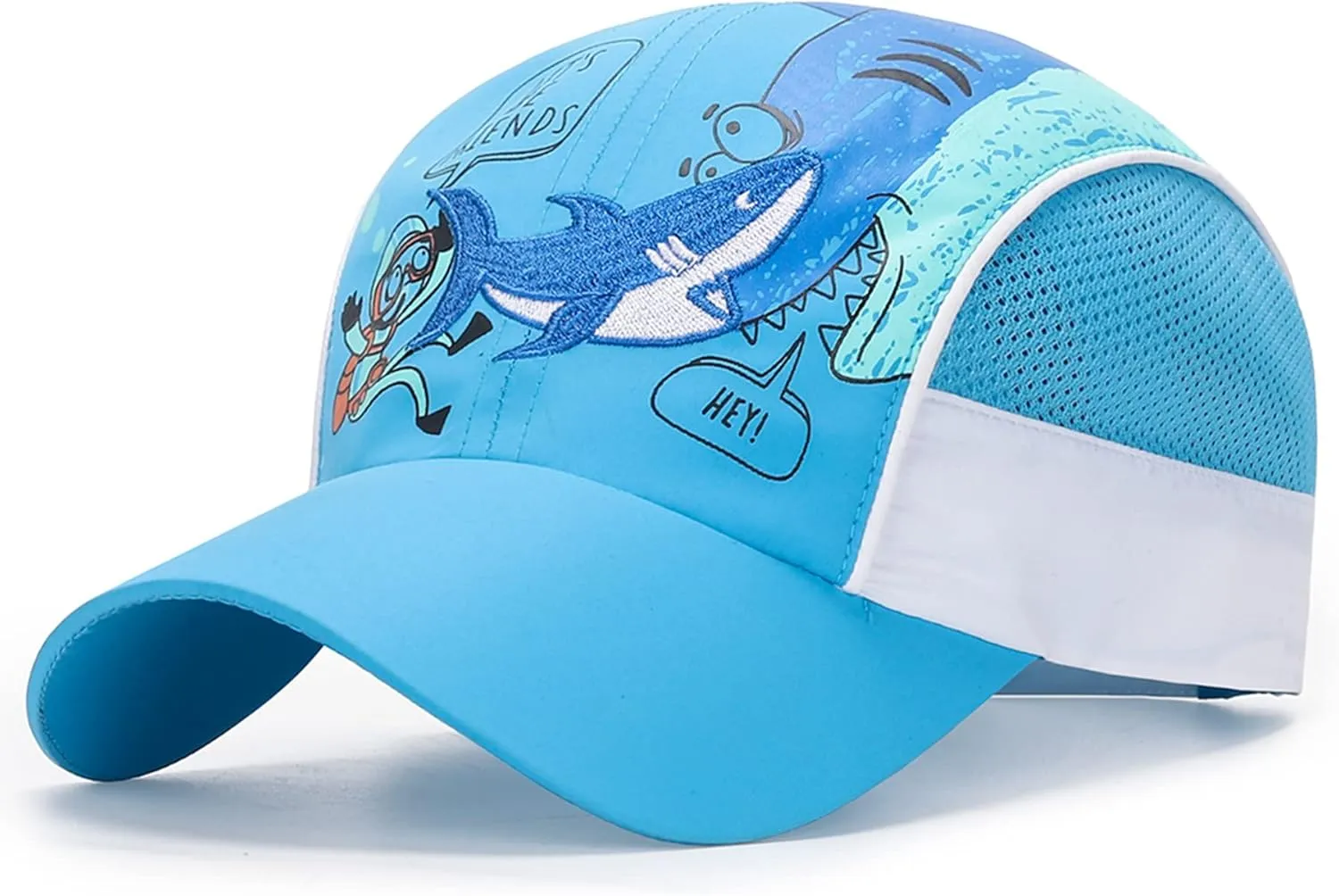 LLmoway Breathable Kids Sun Protection Ball Cap Quick Dry UPF50 Lightweight Mesh Sports Hats for Boys Summer Running Beach