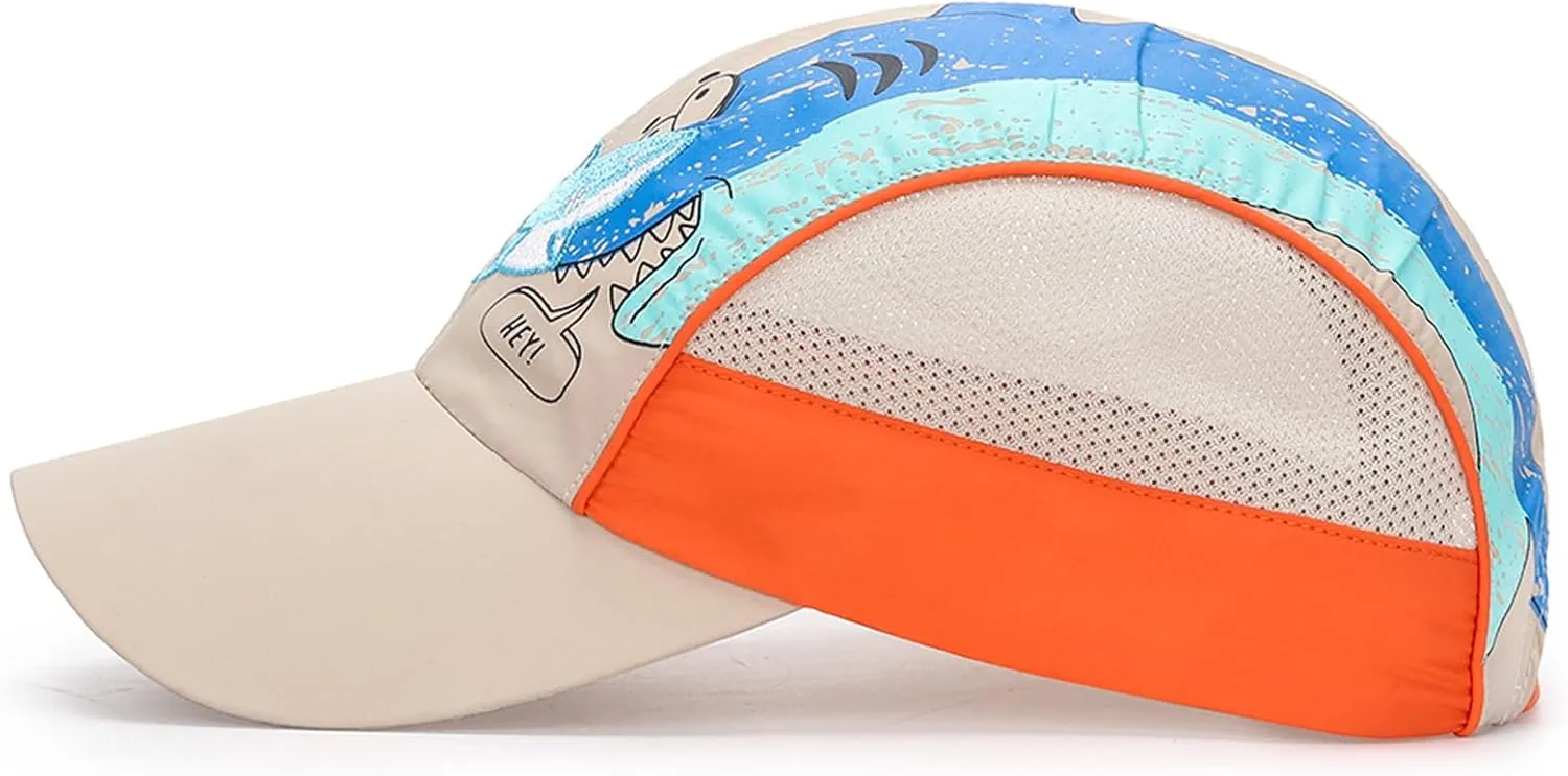 LLmoway Breathable Kids Sun Protection Ball Cap Quick Dry UPF50 Lightweight Mesh Sports Hats for Boys Summer Running Beach