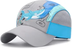 LLmoway Breathable Kids Sun Protection Ball Cap Quick Dry UPF50 Lightweight Mesh Sports Hats for Boys Summer Running Beach