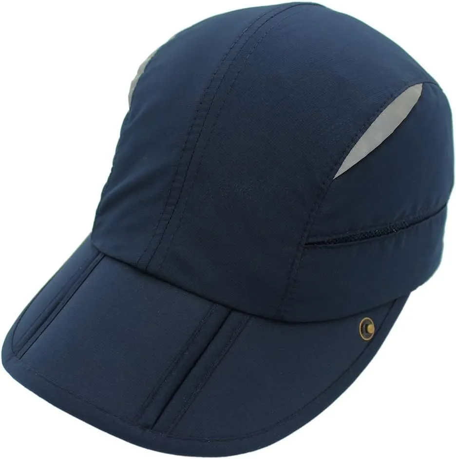 LLmoway Men Women Safari Fishing Sun Cap with Removable Neck Flap Quick Dry Hats