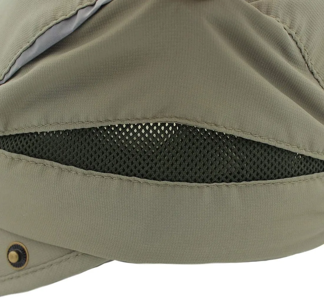 LLmoway Men Women Safari Fishing Sun Cap with Removable Neck Flap Quick Dry Hats