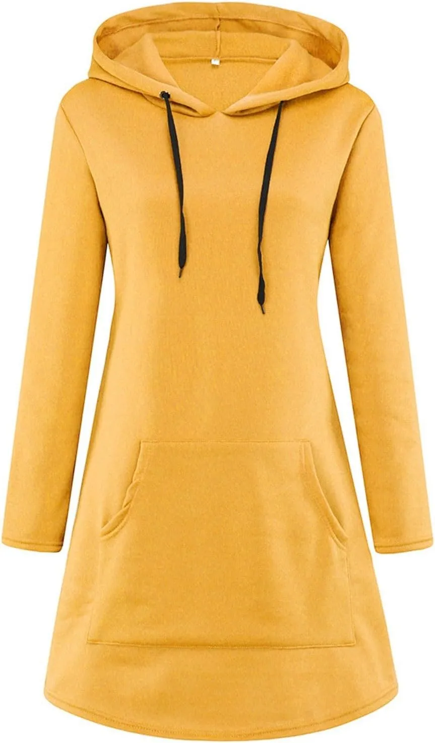 Long Sleeve Dress for Women Lightweight Kangaroo Pocket Hoodie Dress Fall Hoode Sweatshirts Dress for Women