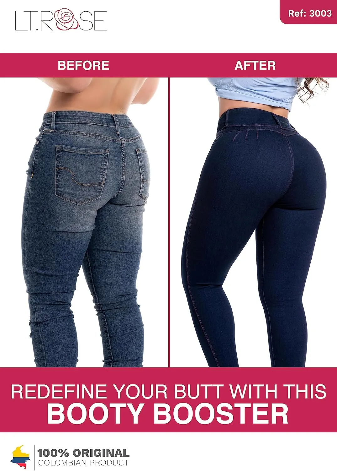 LT.ROSE Pantalones Colombianos Levanta cola | Butt Lifting Jeans | High Waisted Jeans for Women | Colombian Jeans