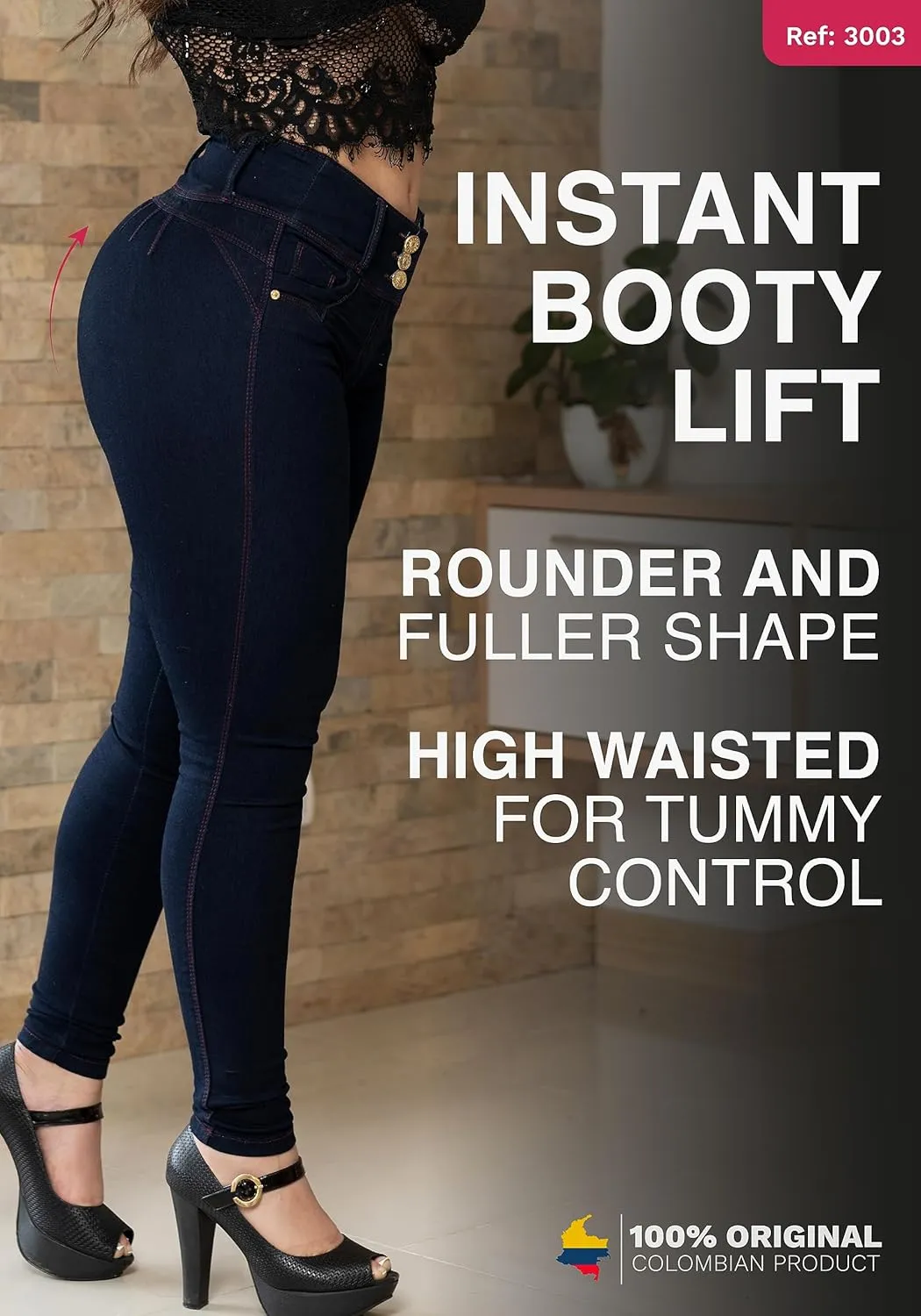 LT.ROSE Pantalones Colombianos Levanta cola | Butt Lifting Jeans | High Waisted Jeans for Women | Colombian Jeans