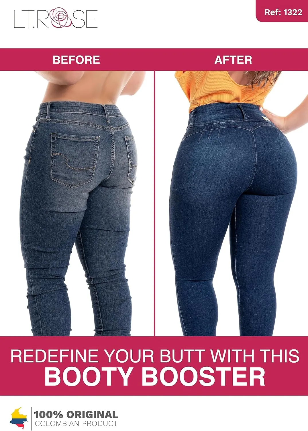 LT.ROSE Pantalones Colombianos Levanta cola | Butt Lifting Jeans | High Waisted Jeans for Women | Colombian Jeans