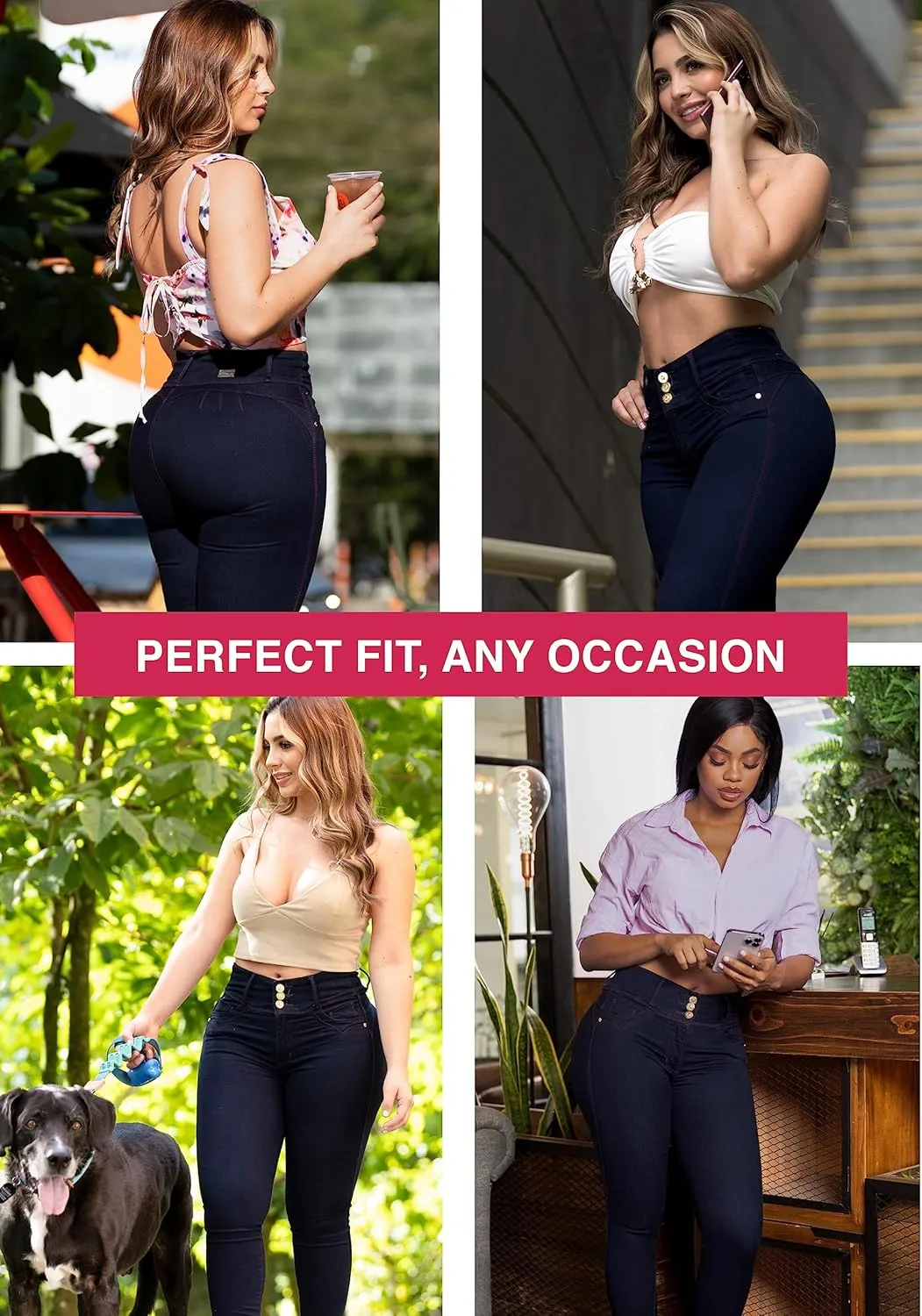 LT.ROSE Pantalones Colombianos Levanta cola | Butt Lifting Jeans | High Waisted Jeans for Women | Colombian Jeans