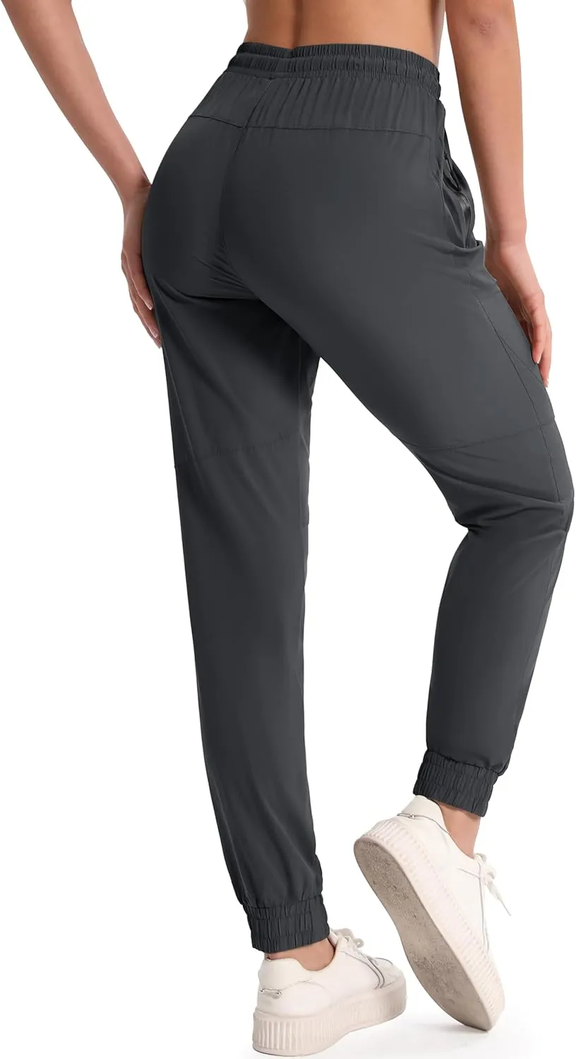 MAGCOMSEN Women's Hiking Cargo Joggers Quick Dry Lightweight Water Resistant Running Athletic Pants with 2 Pockets