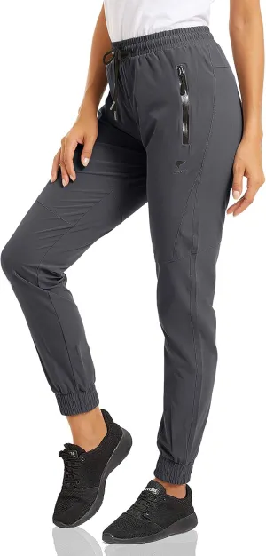 MAGCOMSEN Women's Hiking Cargo Joggers Quick Dry Lightweight Water Resistant Running Athletic Pants with 2 Pockets