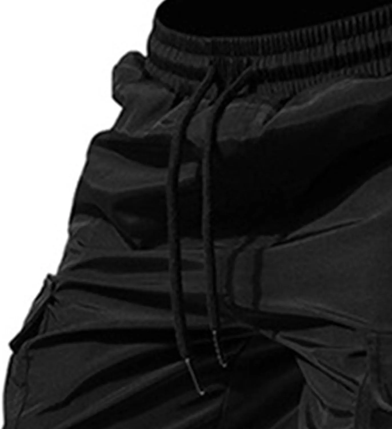 Maiyifu-GJ Mens Lightweight Hiking Pants Elastic Waist Multi-Pocket Cargo Pants Casual Athletic Workout Drawstring Sweatpants