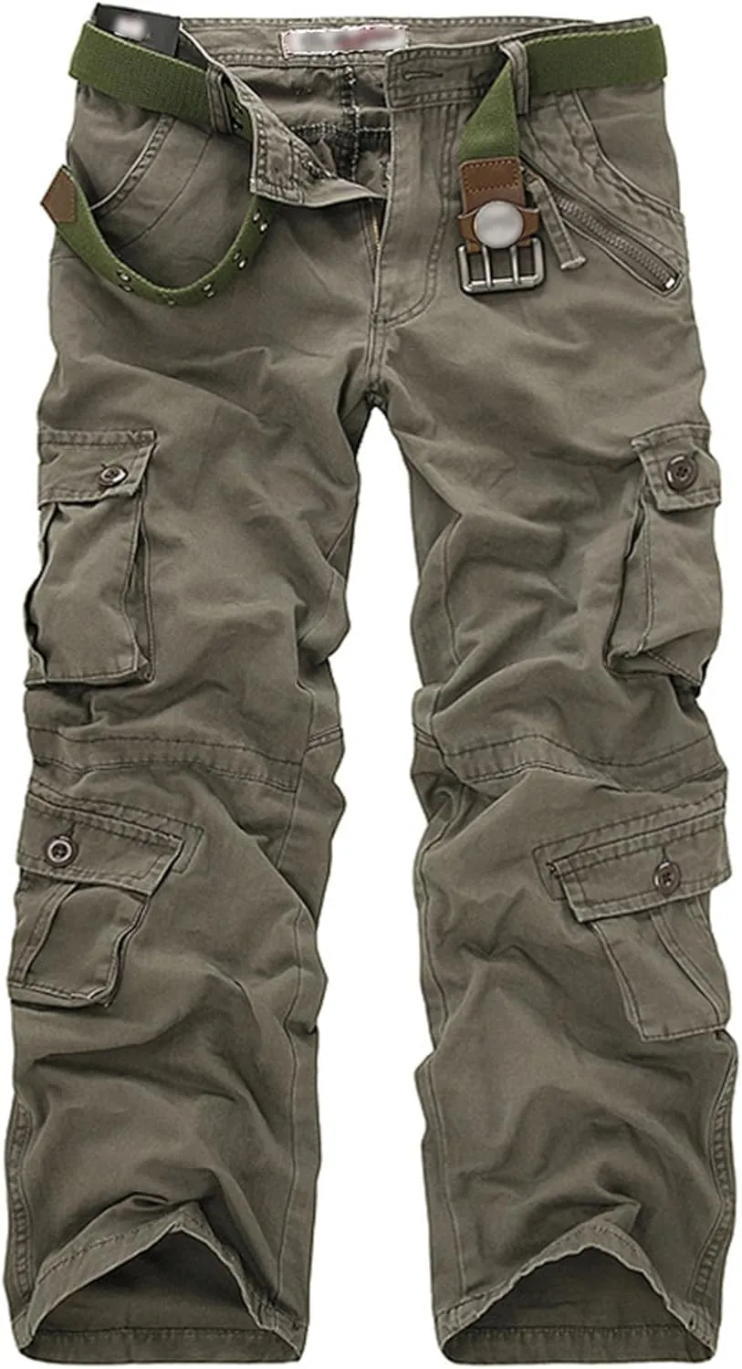 Maiyifu-GJ Men's Military Cargo Pants Multi-Pockets Camouflage Cargo Pants Lightweight Casual Athletic Hiking Trousers