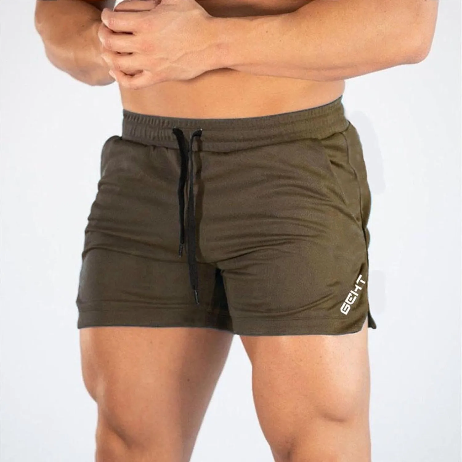MALAIDOG Men's 3 Inch Sports Running Shorts Bodybuilding Quick Dry Drawstring Elastic Waistband Activewear Shorts with Pocket
