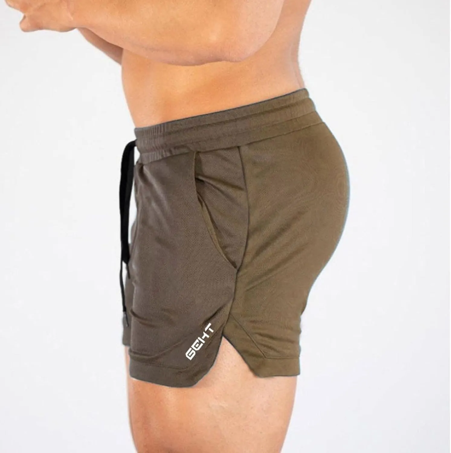 MALAIDOG Men's 3 Inch Sports Running Shorts Bodybuilding Quick Dry Drawstring Elastic Waistband Activewear Shorts with Pocket