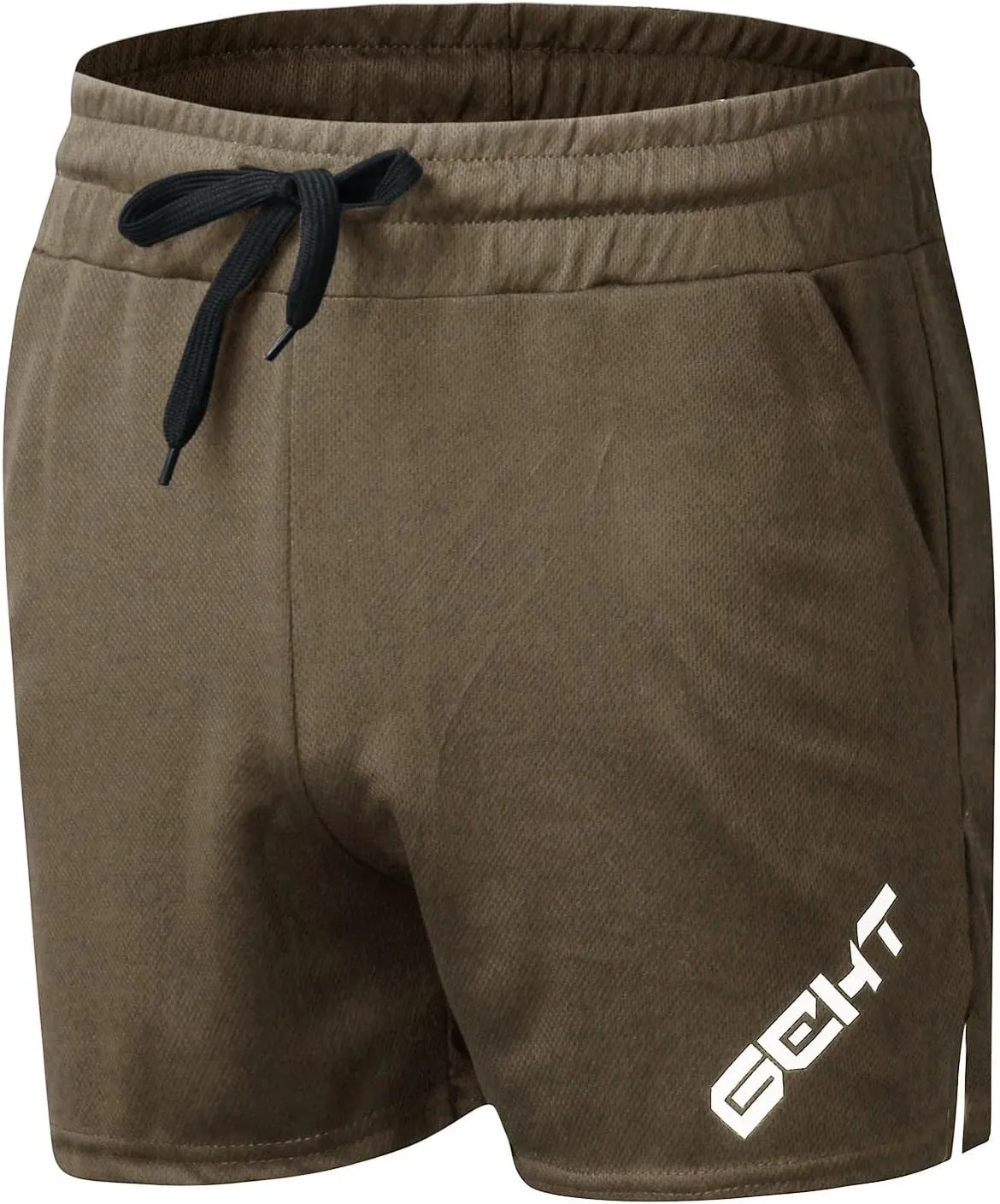 MALAIDOG Men's 3 Inch Sports Running Shorts Bodybuilding Quick Dry Drawstring Elastic Waistband Activewear Shorts with Pocket
