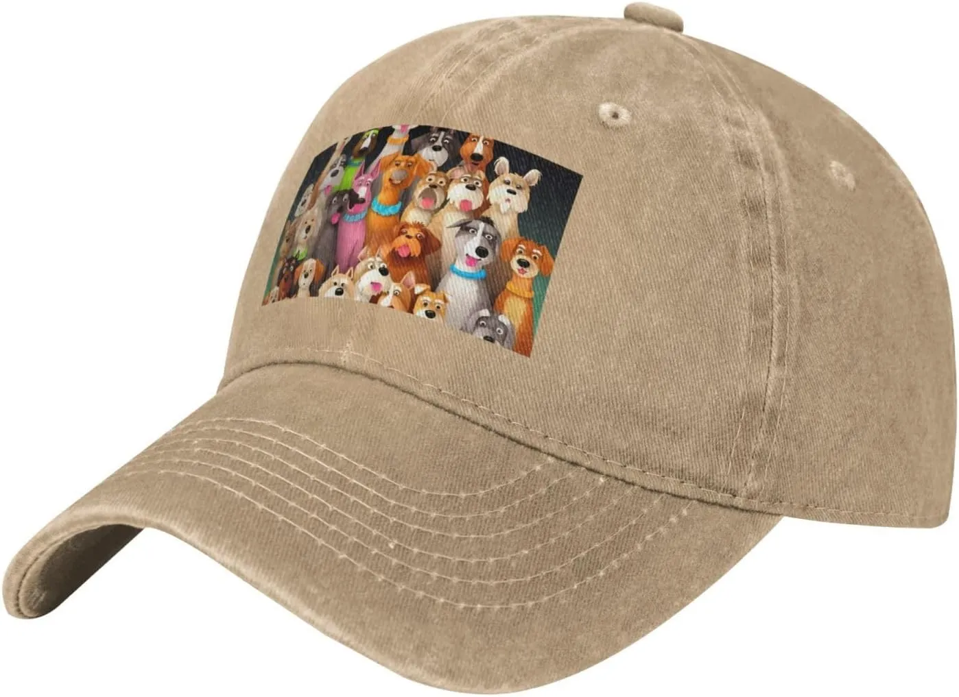Many Cute Dogs Unisex Baseball Cap Breathable Cotton Trucker Hat Classic Denim Dad Hat Summer Sun Hat