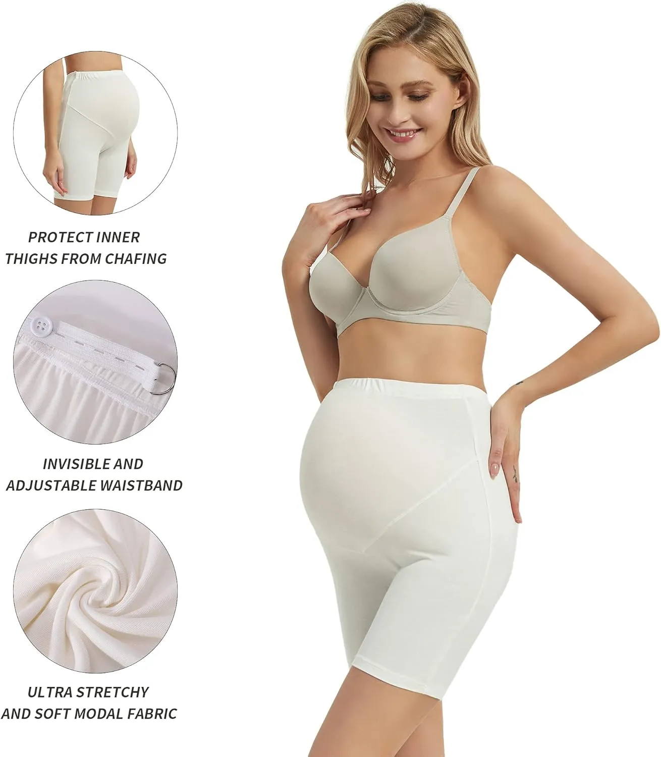 Maternity Shorts for Women Over The Belly Pregnancy Short Leggings Under Dress