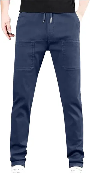 Men Cargo Pants High Stretch Multi Pockets Durable Cargo Pant Comfort Fit Waterproof Cargos Drawstring Trousers