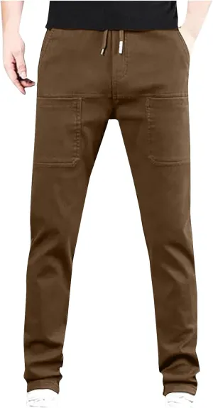 Men Cargo Pants High Stretch Multi Pockets Durable Cargo Pant Comfort Fit Waterproof Cargos Drawstring Trousers