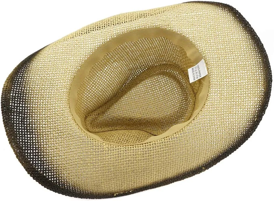 Men Women Retro Western Cowboy Riding Hat Leather Belt Wide Cap Hat Summer Fedoras Boater Hat Straw Panama Fedora Hat