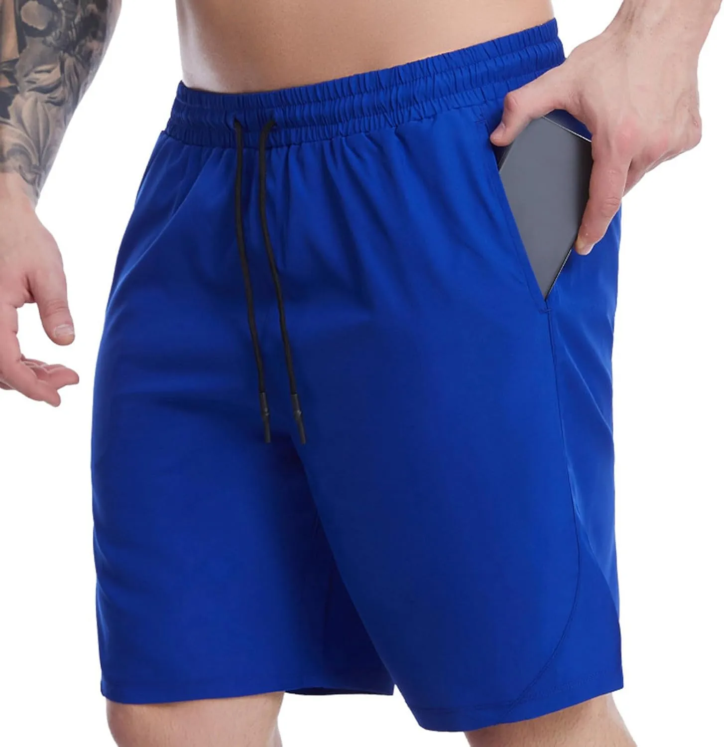 Men Workout Running Shorts Sports Fitness Gym Training Quick Dry Athletic Lightweight Performance Shorts with Pocket