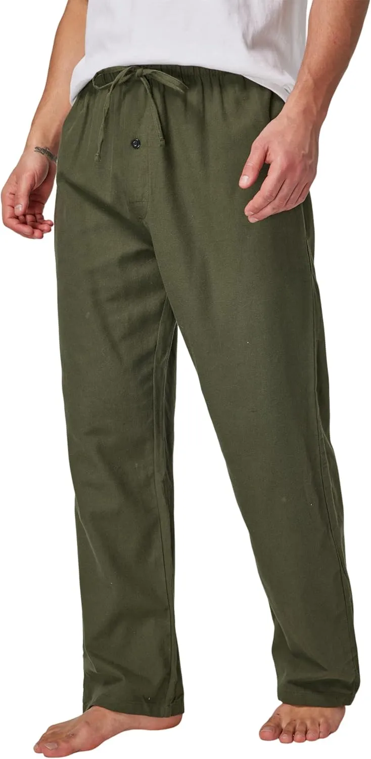 Men's 100% Cotton Super Soft Flannel Plaid Pajama Pants