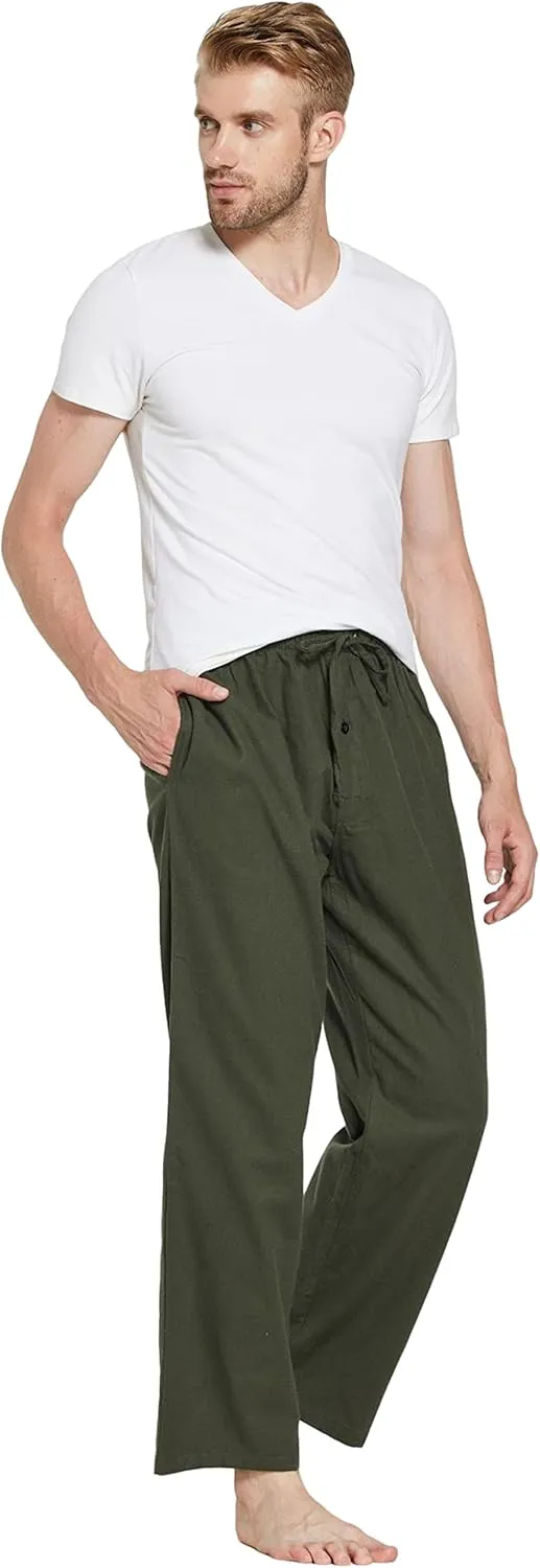 Men's 100% Cotton Super Soft Flannel Plaid Pajama Pants