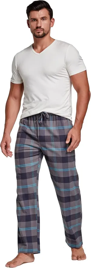 Men's 100% Cotton Super Soft Flannel Plaid Pajama Pants