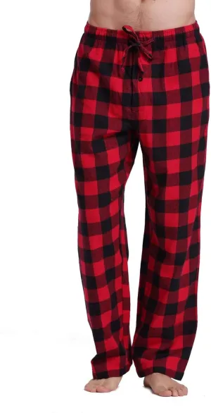 Men's 100% Cotton Super Soft Flannel Plaid Pajama Pants