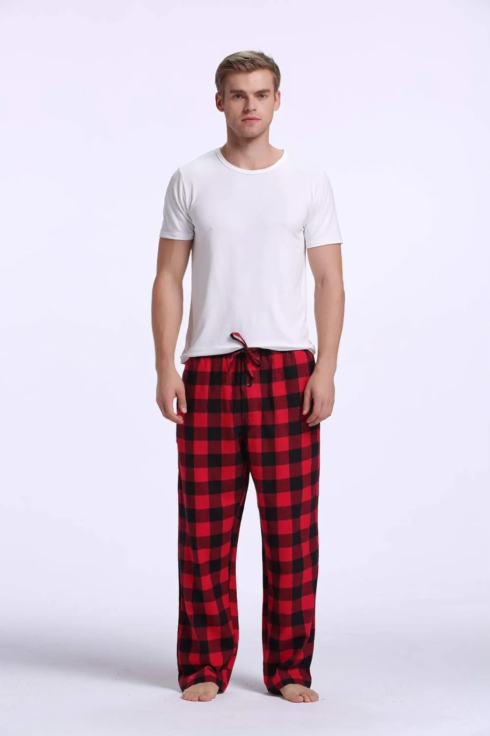 Men's 100% Cotton Super Soft Flannel Plaid Pajama Pants
