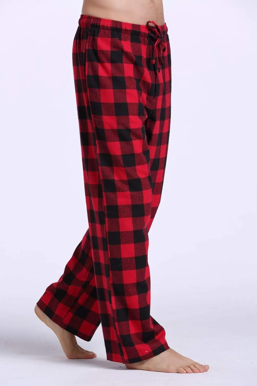 Men's 100% Cotton Super Soft Flannel Plaid Pajama Pants