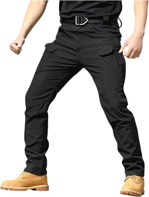 Men's Cargo Pants Hiking Tactical Pants with Multi Pockets Outdoor Trousers Workout Joggers Ripstop Work Pants