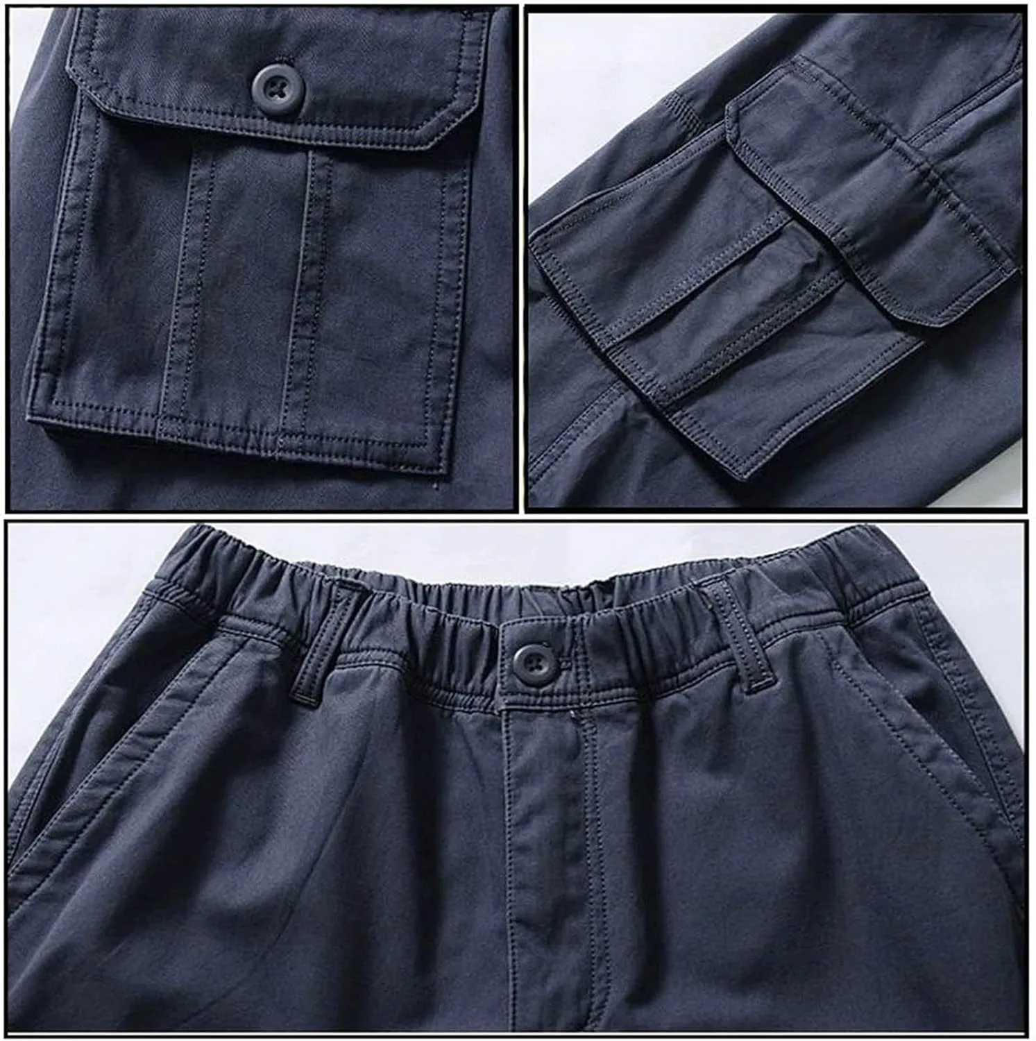 Mens Cargo SweatpantsClassic Vintage Tactical Joggers Stretch Relaxed Fit Hiking Pants Baggy Overalls with Pockets