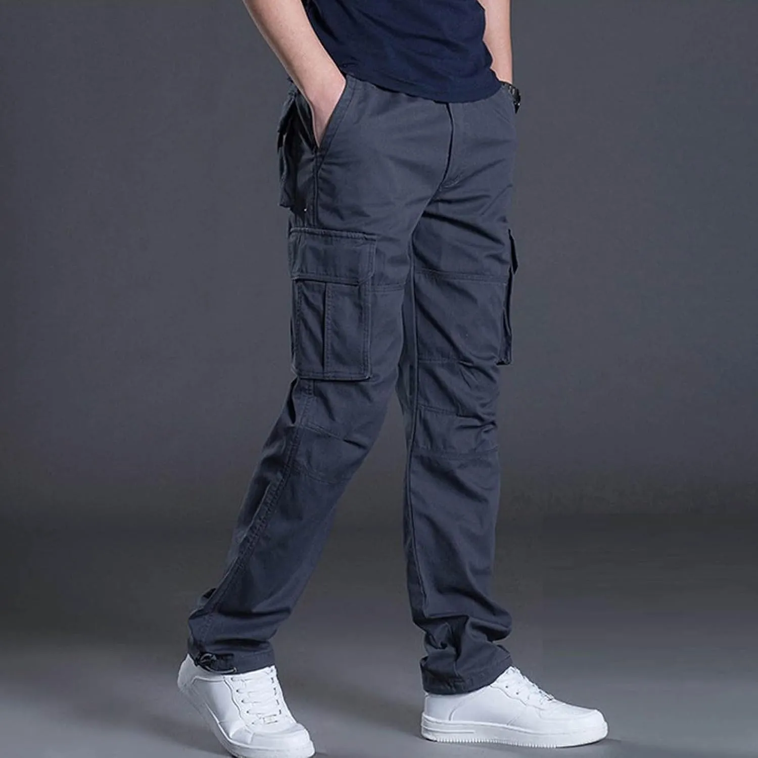 Mens Cargo SweatpantsClassic Vintage Tactical Joggers Stretch Relaxed Fit Hiking Pants Baggy Overalls with Pockets