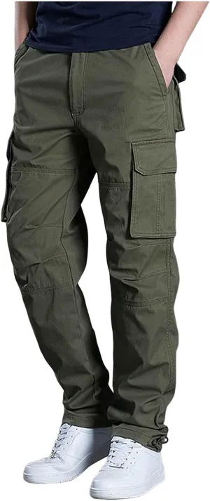 Mens Cargo SweatpantsClassic Vintage Tactical Joggers Stretch Relaxed Fit Hiking Pants Baggy Overalls with Pockets