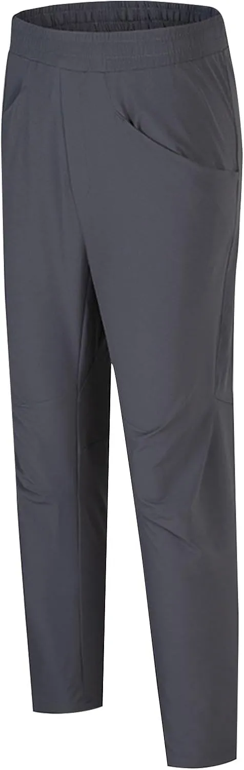 Mens Casual Comfy Hiking Joggers Elastic Loose High Waist Drawstring Trousers Breathable Athletic Track Pants