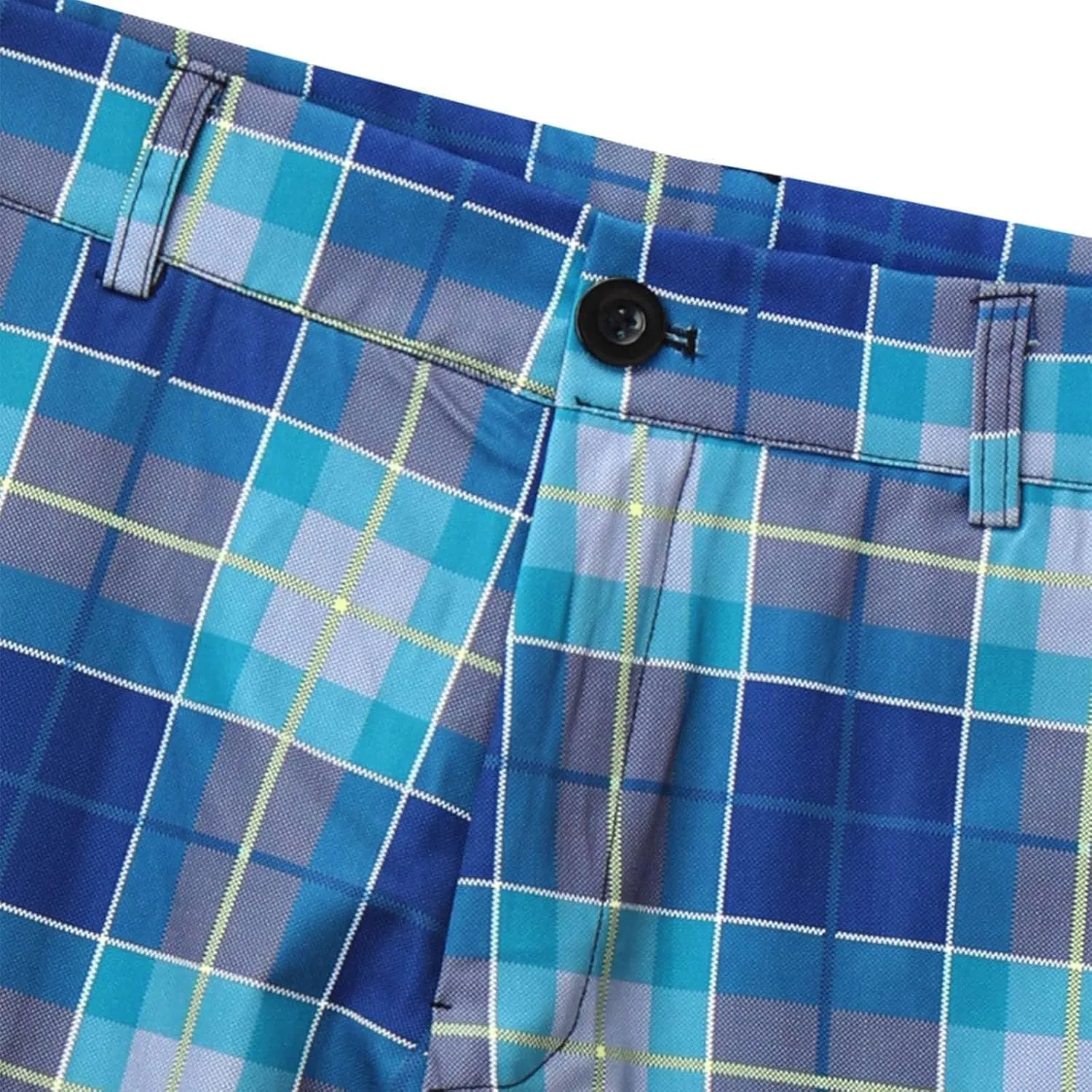Men's Dress Pants Plaid Stretch Slim Fit Business Pencil Trousers Casual Flat Front Chino Pants with Pockets