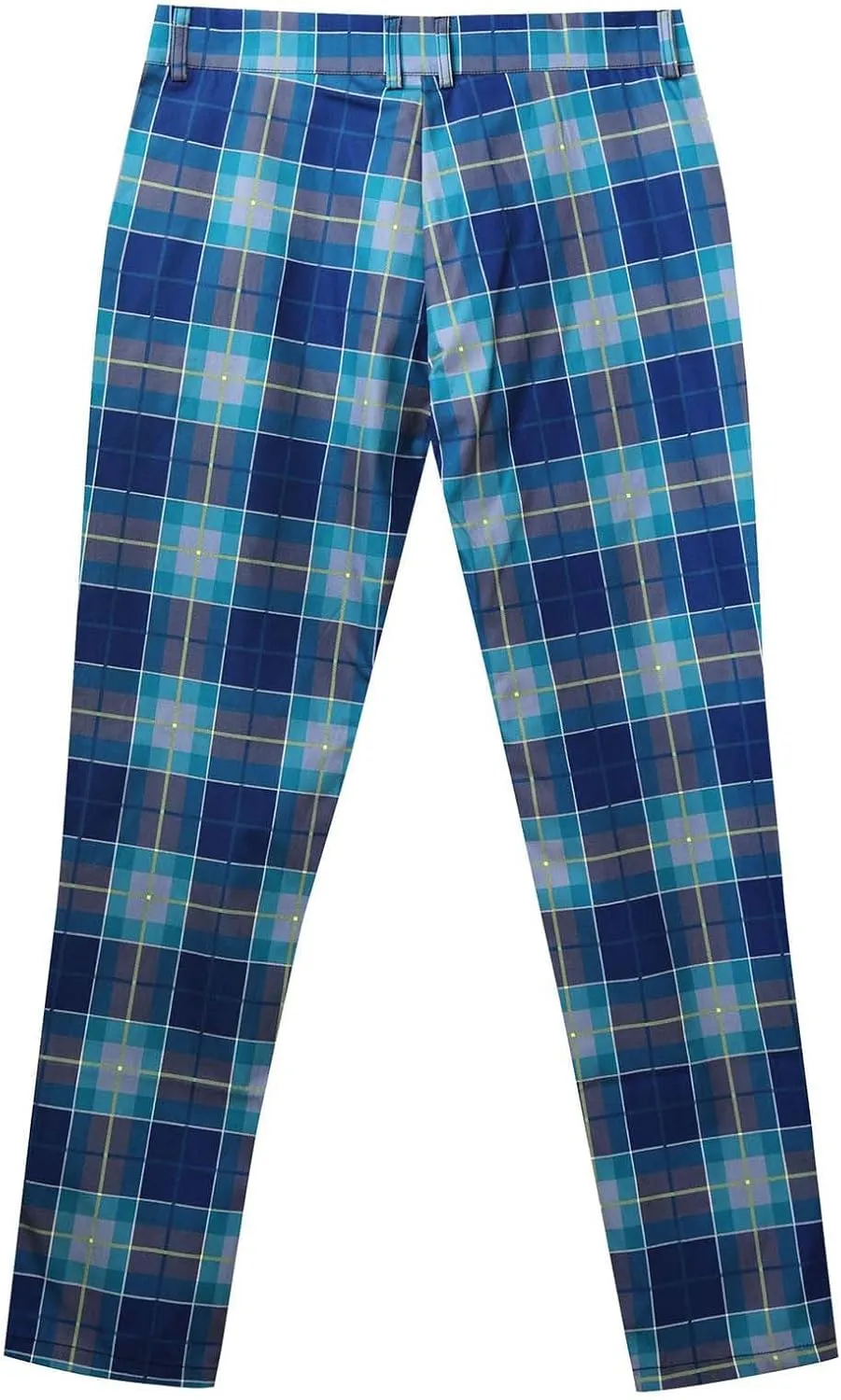 Men's Dress Pants Plaid Stretch Slim Fit Business Pencil Trousers Casual Flat Front Chino Pants with Pockets