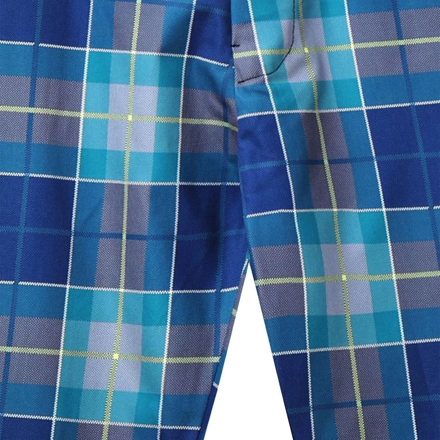 Men's Dress Pants Plaid Stretch Slim Fit Business Pencil Trousers Casual Flat Front Chino Pants with Pockets