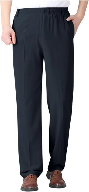 Men's Elastic Waist Pants Dressy Business Casual Slacks Trousers Bottoms Lightweight Comfy Fit