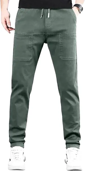 Mens High Stretch Cargo Pants Casual Quick-Dry Hiking Outdoor Summer Trousers Durable Cargo Pants with Multi Pockets