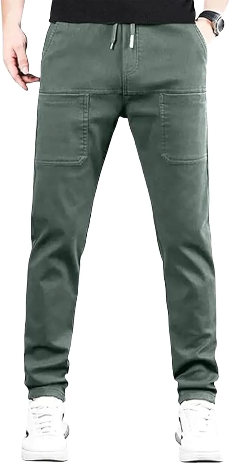 Mens High Stretch Cargo Pants Casual Quick-Dry Hiking Outdoor Summer Trousers Durable Cargo Pants with Multi Pockets