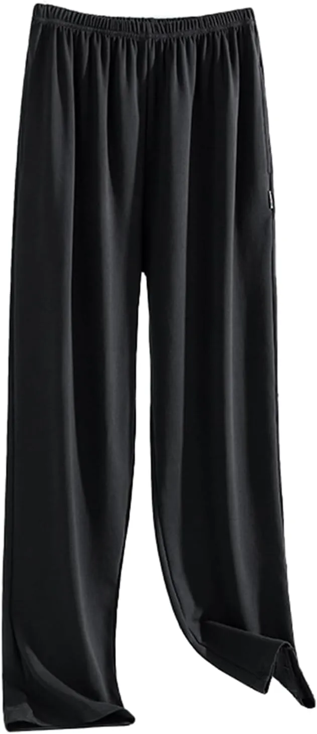 Mens Pajama Bottoms Plus Size Soft Modal Elastic Waist PJ Pajama lounge Pants